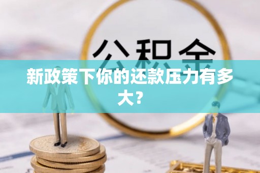筠连新政策下你的还款压力有多大？